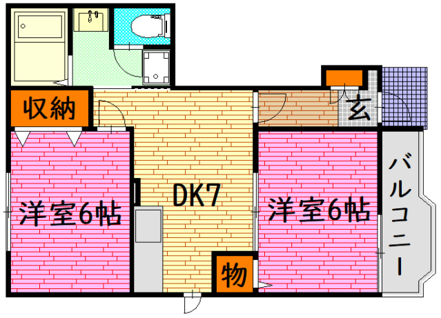 三次市十日市西のアパートの間取り