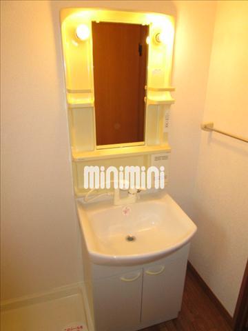 洗面設備　シャワー付き独立洗面台があります。