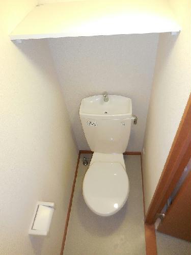 トイレ　備え付け棚でインテリアと整理が出来ます♪