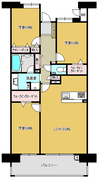 エイルマンション九品寺IIの間取り写真