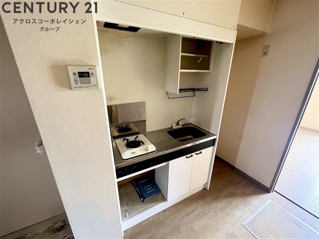 キッチン　一口ガスコンロ付きのコンパクトなキッチンです！