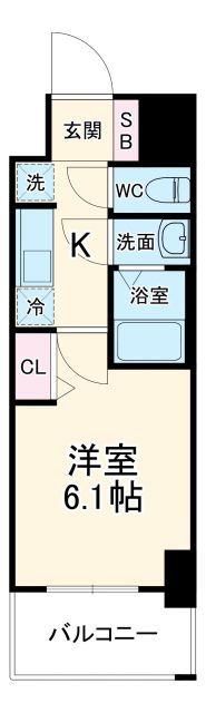 ＪＲ中央本線 鶴舞駅 徒歩6分 13階建 築6年の間取り写真