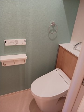 トイレ　落ち着いた色調のトイレです