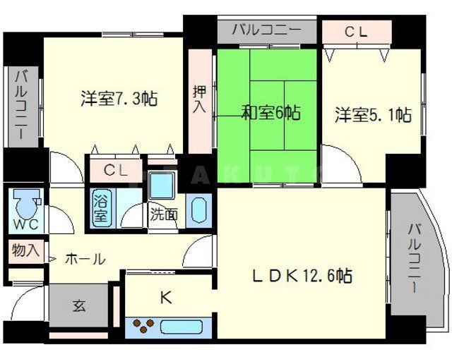 グランツ新大阪の間取り写真