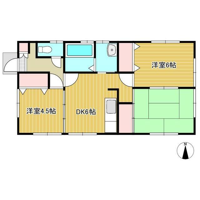 小田急小田原線 本厚木駅 徒歩20分 1階建 築35年の間取り写真