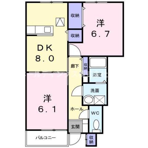 バスケ ド フルール Aの間取り写真