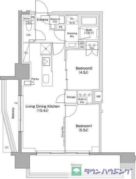 北区滝野川のマンションの間取り