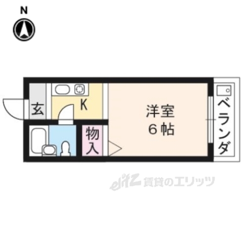 京都市左京区一乗寺庵野町のアパートの間取り