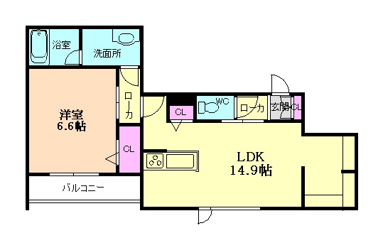 大阪市淀川区十三東のアパートの間取り