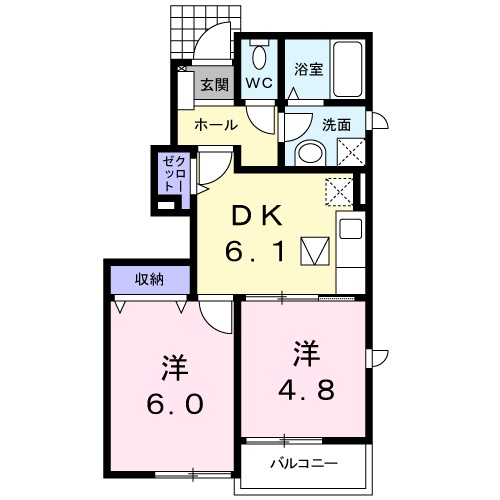 出雲市矢野町のアパートの間取り