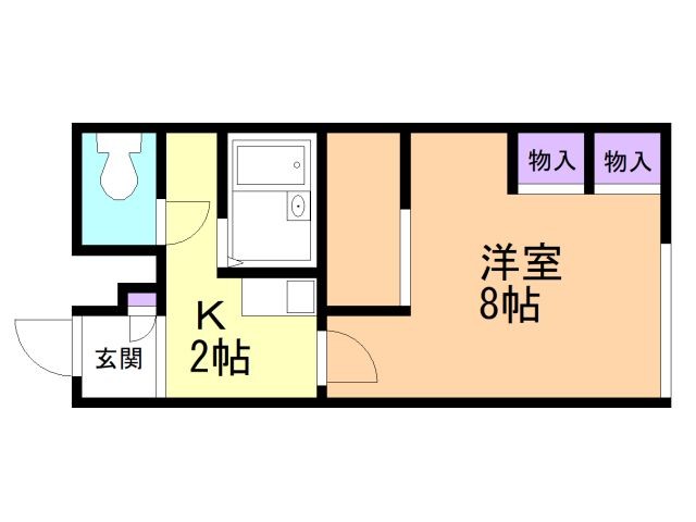 【函館市大町のアパートの間取り】