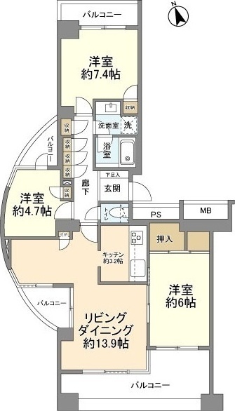 ベイシティ浦安A棟の間取り