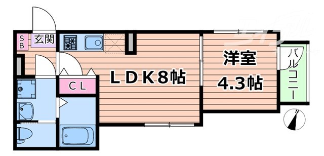 吹田市山手町のアパートの間取り