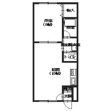 函館市豊川町のアパートの間取り