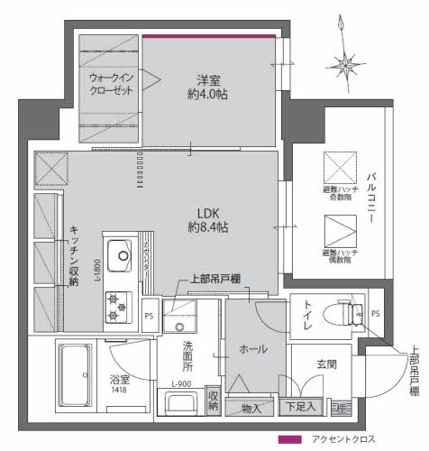 大阪市中央区法円坂のマンションの間取り