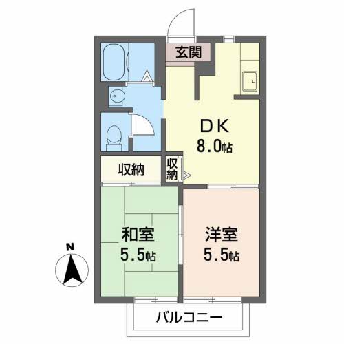 矢名瀬ダイヤハイツの間取り