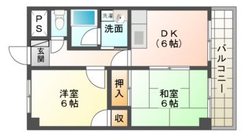 城陽市富野のマンションの間取り