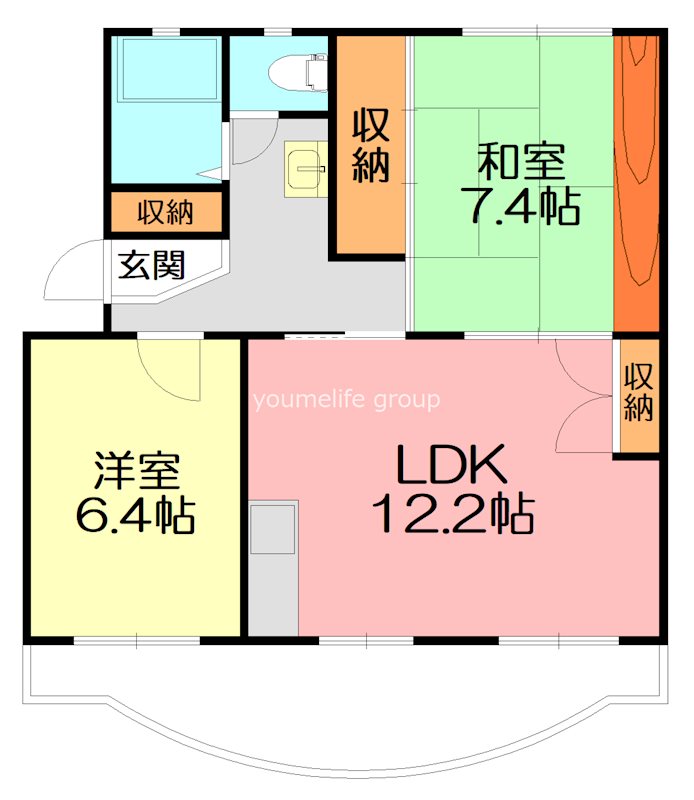 平塚市東真土のマンションの間取り