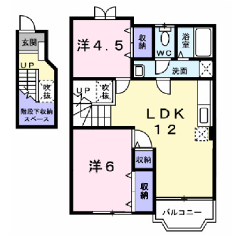 郡山市喜久田町堀之内のアパートの間取り