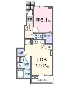 蒲郡市八百富町のアパートの間取り