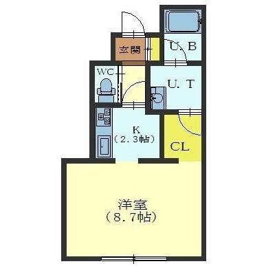 函館市美原のアパートの間取り