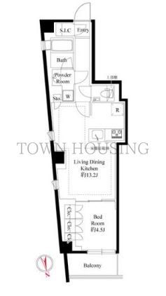 港区西麻布のマンションの間取り