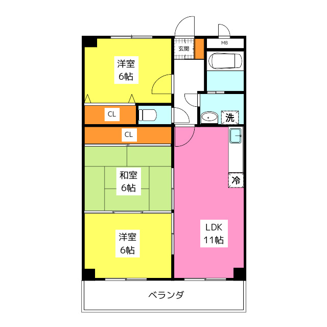 那珂川市中原のマンションの間取り