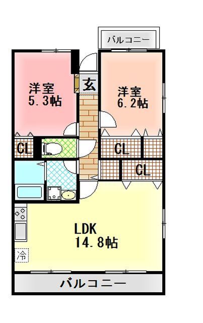 オーポン　ヒルズの間取り