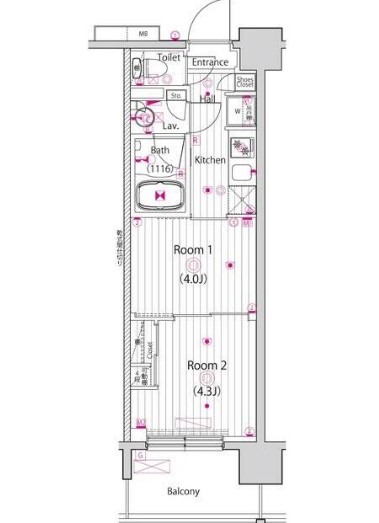 江東区東砂のマンションの間取り