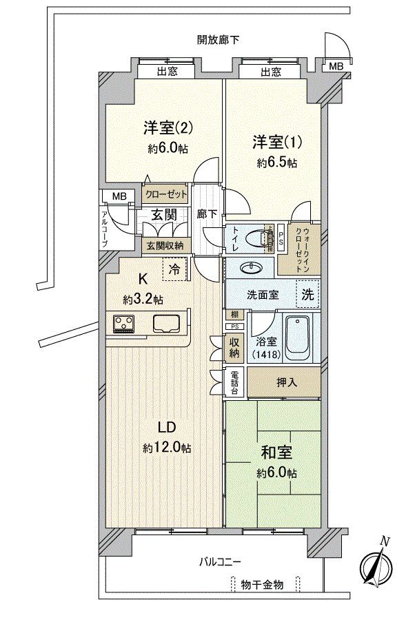 ダイアパレスヒルトップ・エフ千葉寺駅前の間取り