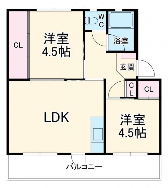 清須市西須ケ口のマンションの間取り