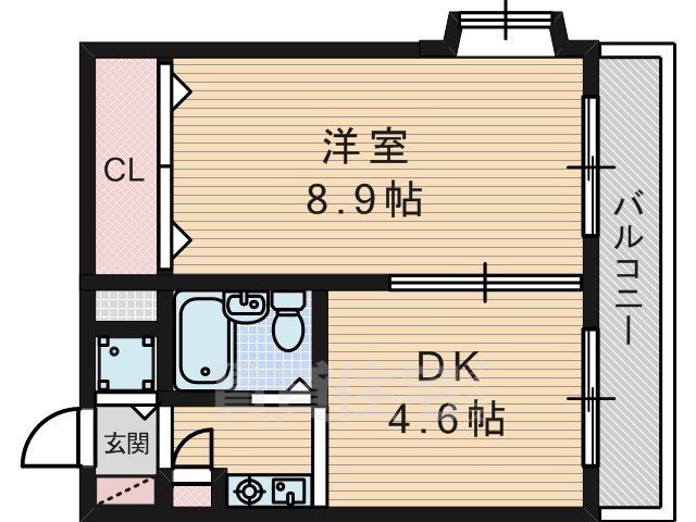 京都市伏見区桝形町のマンションの間取り