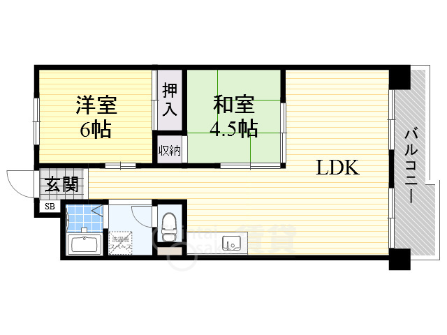 豊中市新千里南町のマンションの間取り