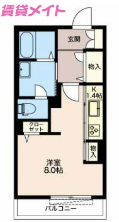 三重郡川越町大字豊田のマンションの間取り