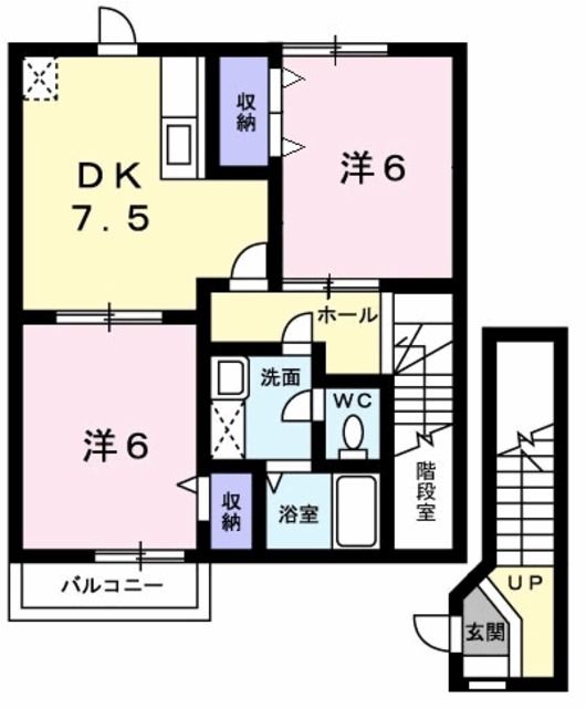 立川市羽衣町のアパートの間取り