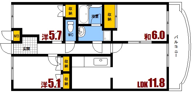 溝手ビル5-25の間取り