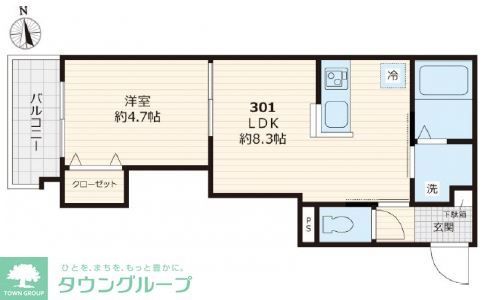 荒川区町屋のアパートの間取り