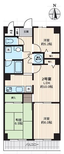 荒川区東尾久のマンションの間取り