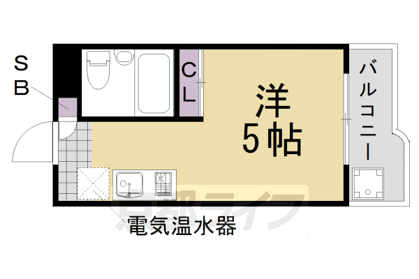 京都市西京区川島玉頭町のマンションの間取り