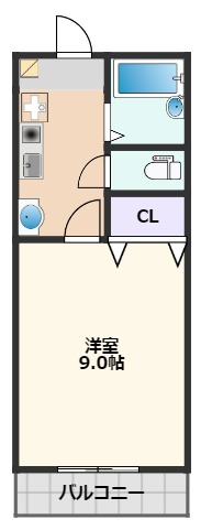 【吹田市岸部南のマンションの間取り】