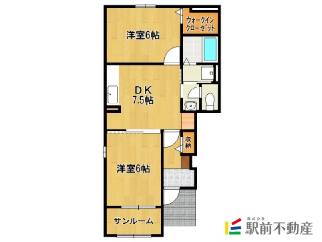 鳥栖市宿町のアパートの間取り