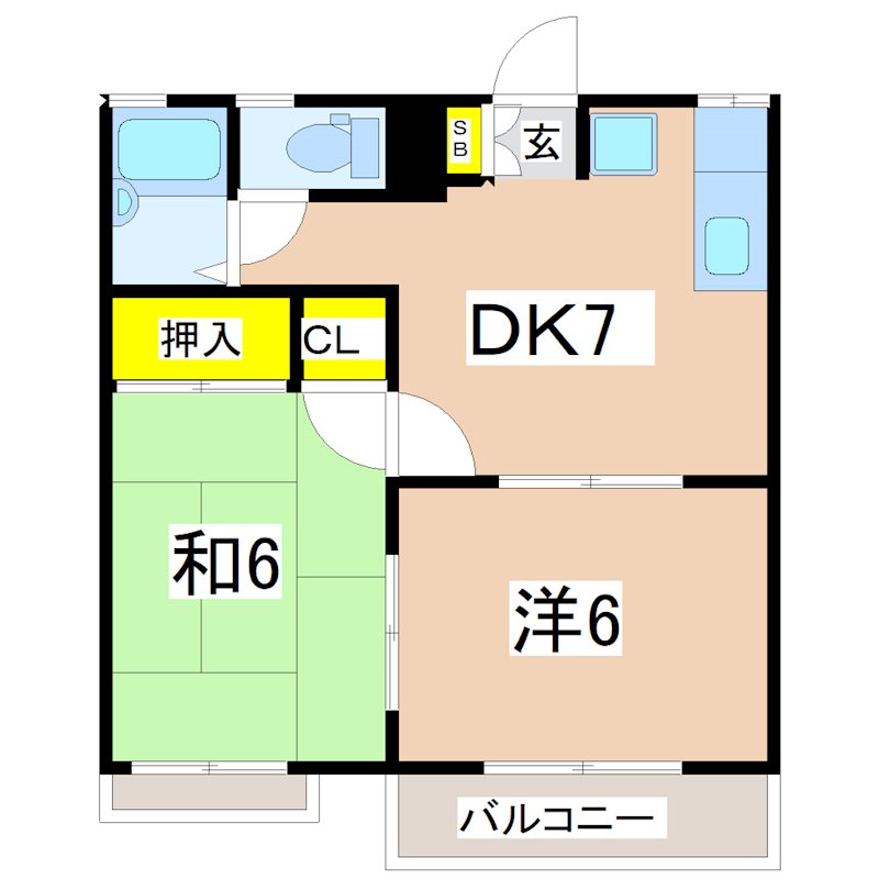 薩摩川内市高城町のアパートの間取り