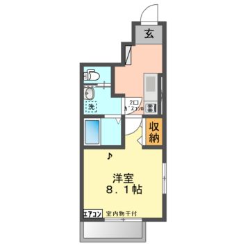 盛岡市中央通のアパートの間取り