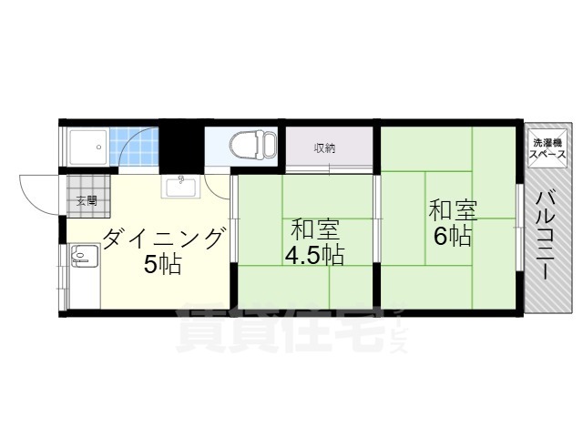 枚方市田口のアパートの間取り