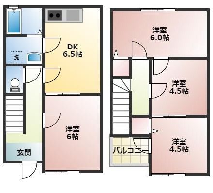ＪＲ東海道本線 愛野駅 徒歩53分 2階建 築27年の間取り写真