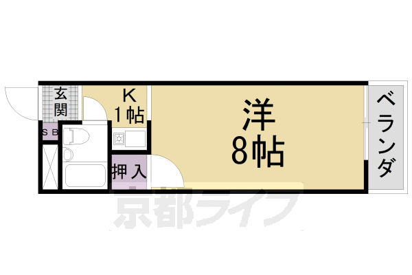 地下鉄東西線 椥辻駅 徒歩7分 4階建 築39年の間取り写真
