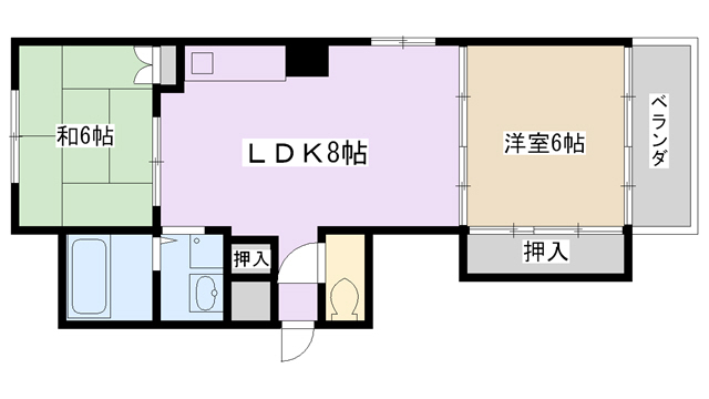 阪神本線 西宮駅 徒歩4分 5階建 築36年の間取り写真