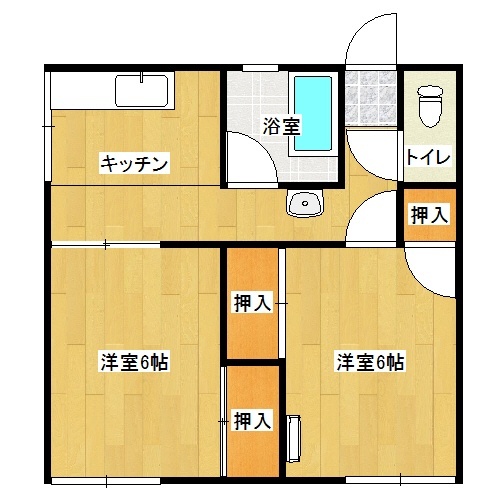 岡山市東区瀬戸町下のアパートの間取り