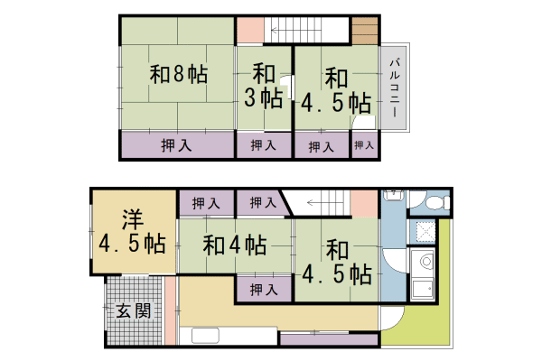 上京区若宮横町貸家の間取り