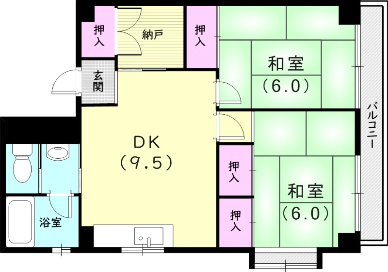 鳴尾ハイツの間取り